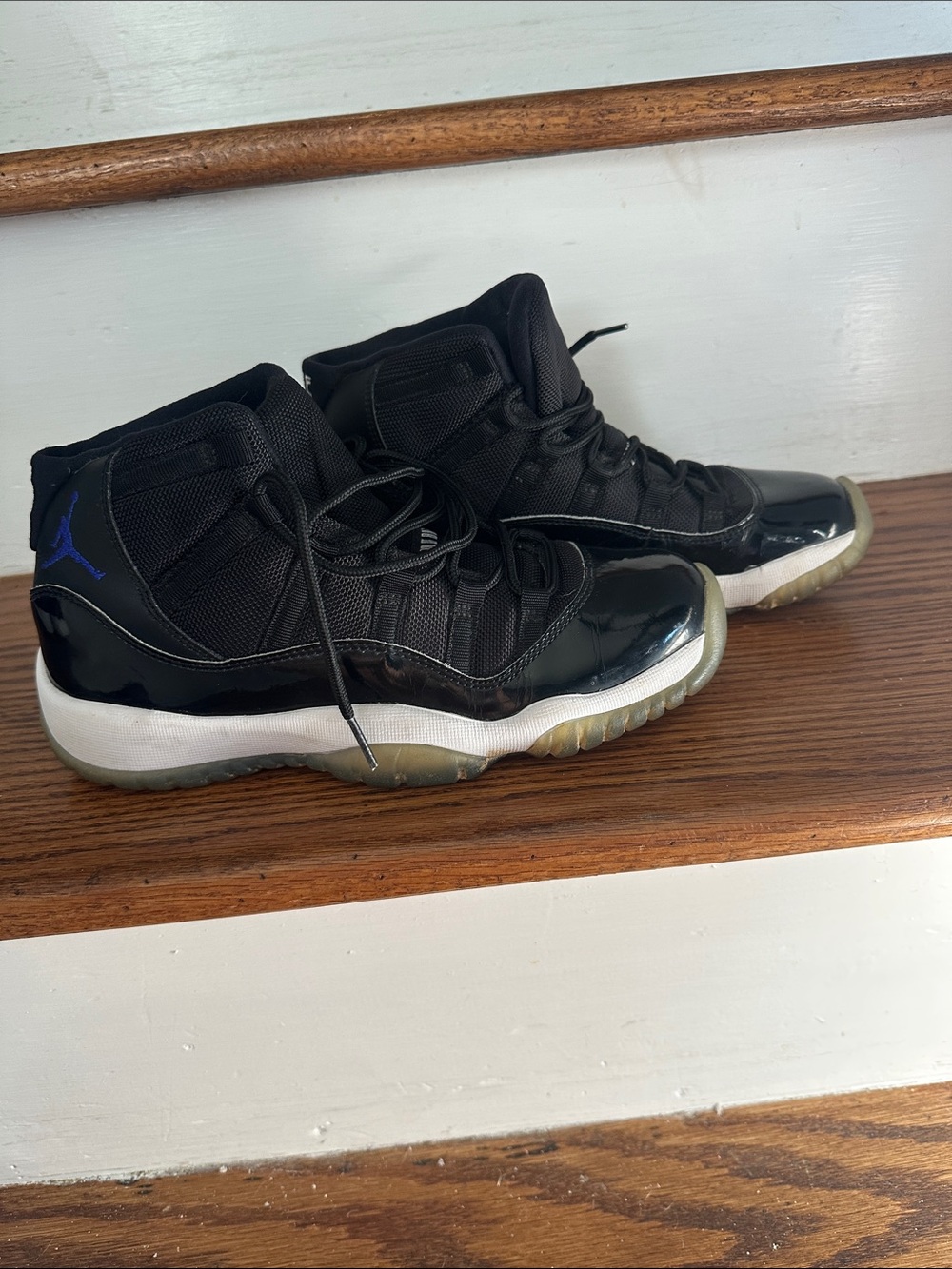 Jordan Kids Black and Blue High-Top Sneakers